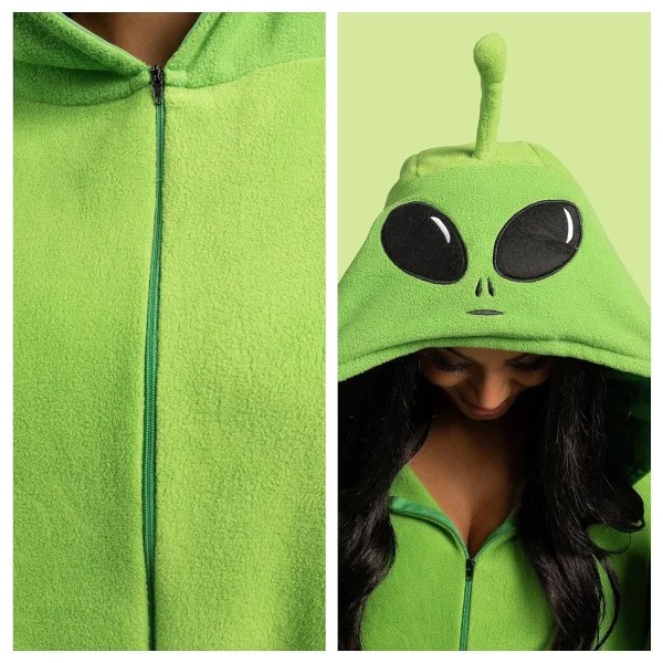 Adult Unisex Alien Pajama Plush Halloween Costume