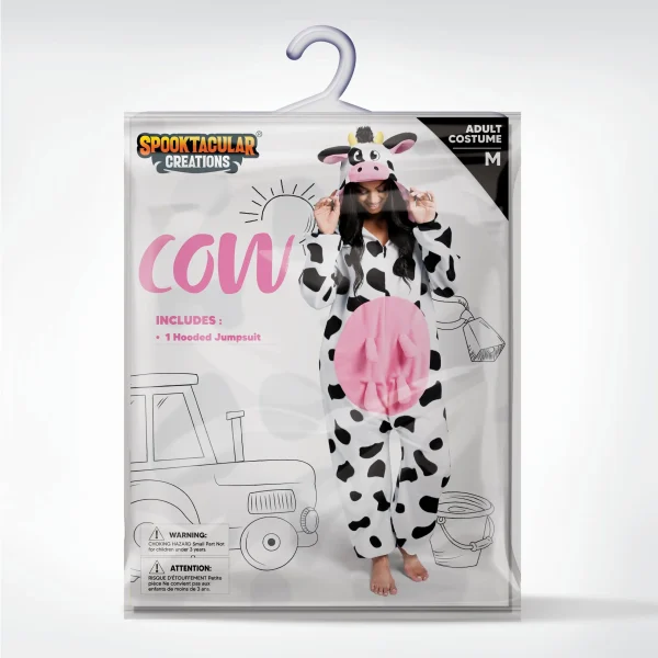 Unisex Adult Cow Pajama Plush Costume