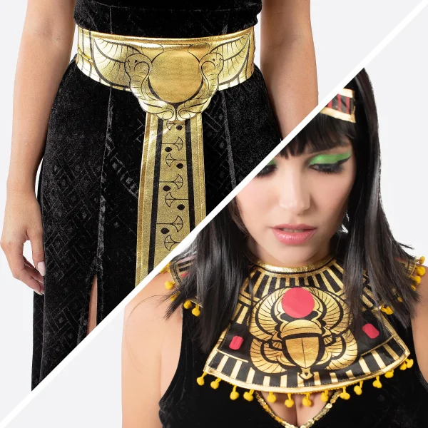 Women Black Cleopatra Dress Costume Set