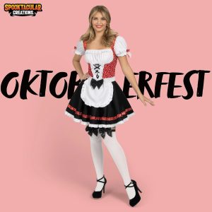 Women Black and Red German Oktoberfest Costume Set