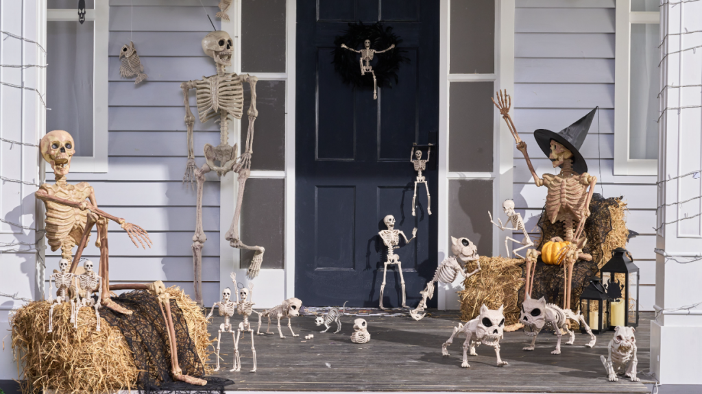 Skeletons Halloween Porch Decor