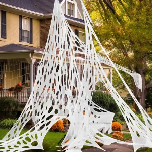 1000ft Halloween Giant Spider Web Decoration,Cut Your Own Stretchy Spider Netting