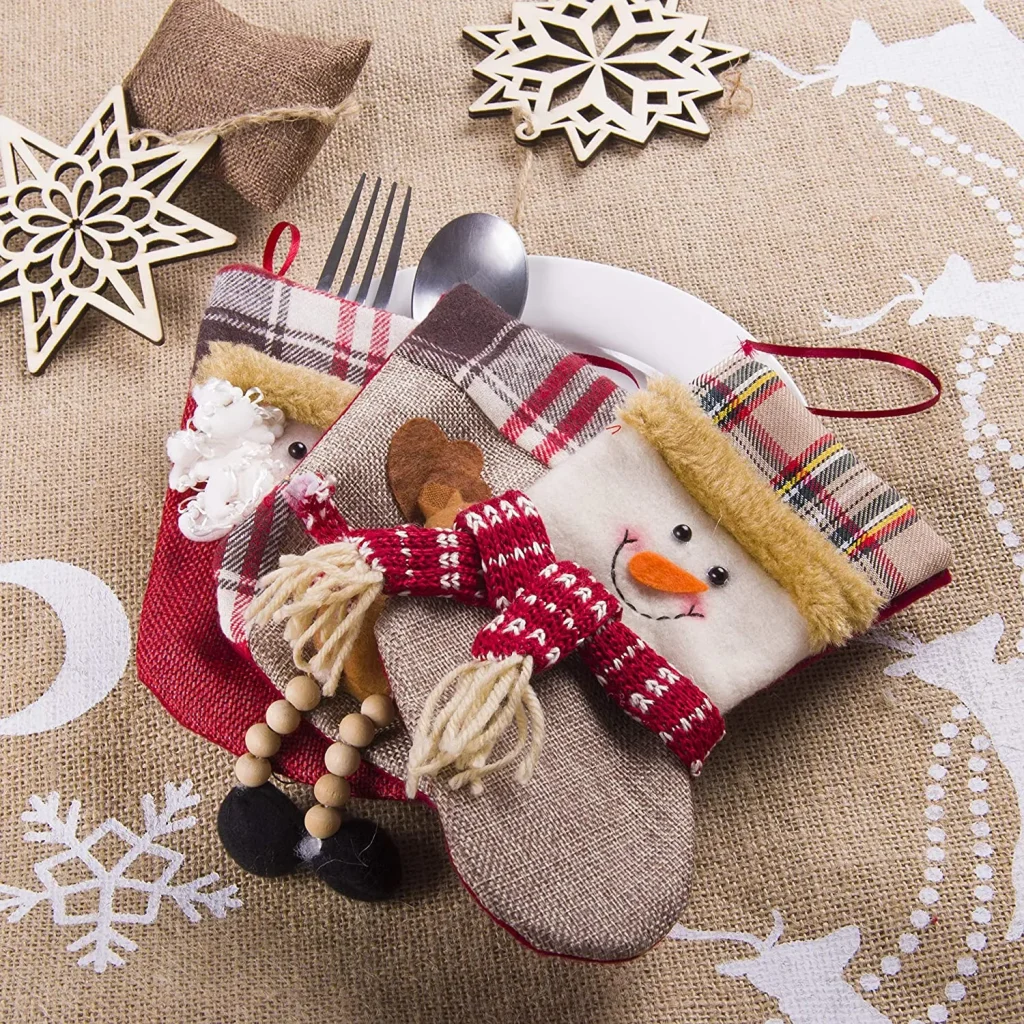 3D Mini Christmas Stockings Set Holiday Decor