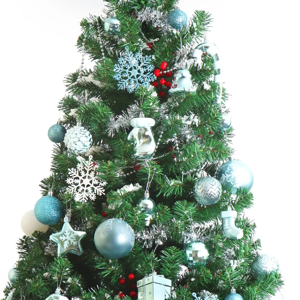 157pcs white and blue christmas decorations tree ball