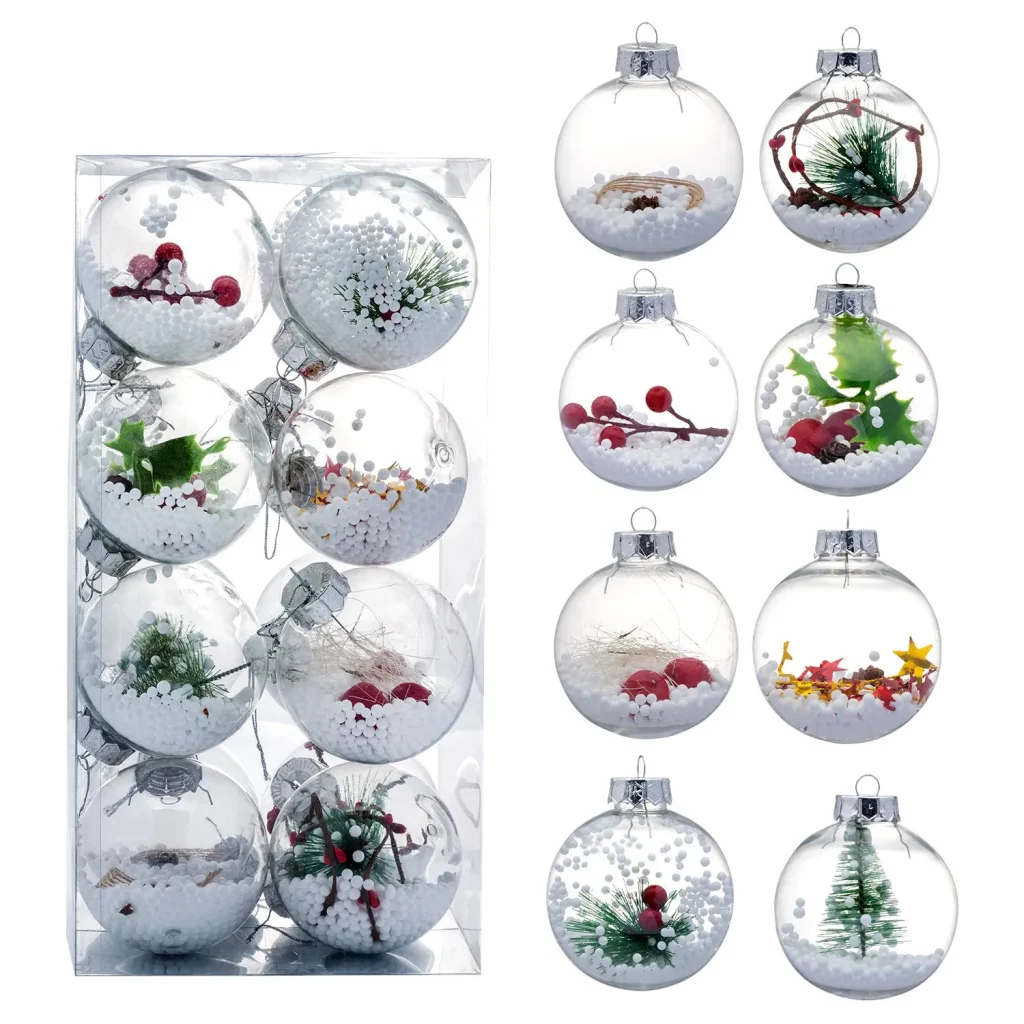 Ball snow filled christmas ornaments ideas
