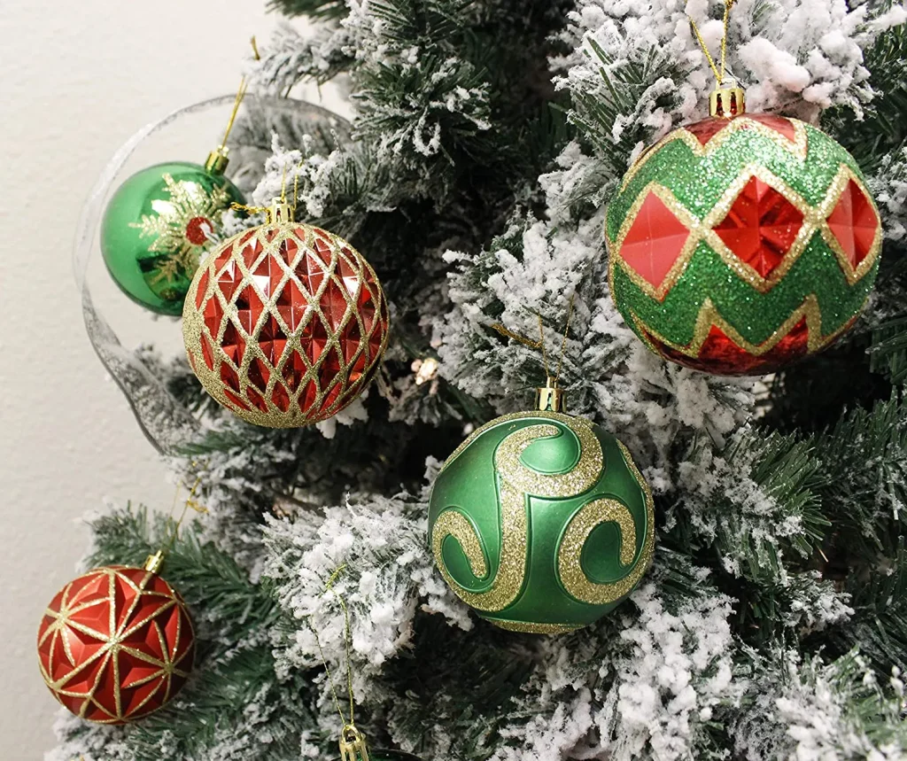 Red, Green & Gold Christmas Ornaments