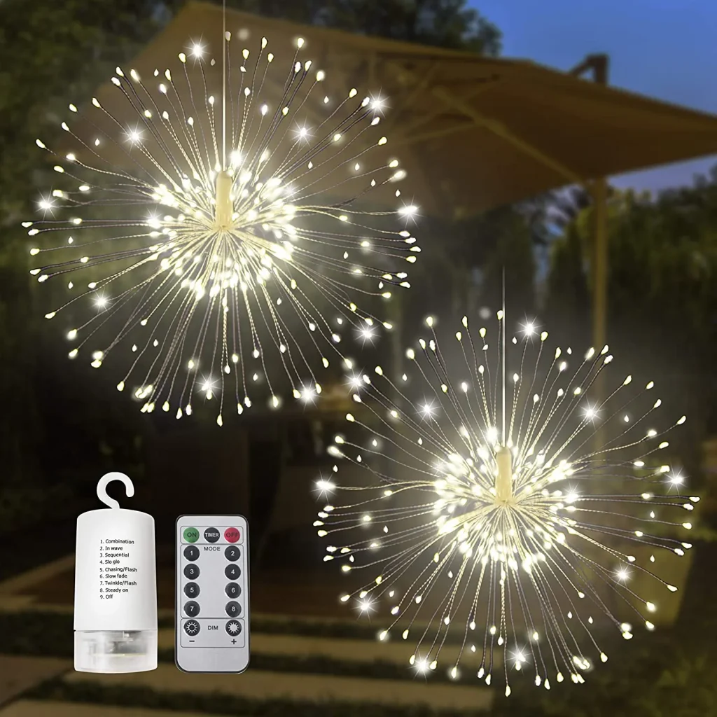 2pcs LED Starburst Fairy Lights Christmas House Decorations