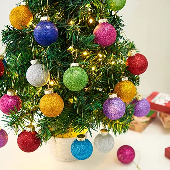 Mini christmas glitter ball ornaments