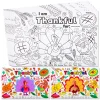 24Pcs Thanksgiving Turkey Coloring Placemats for Kids School Activities Party Decoration