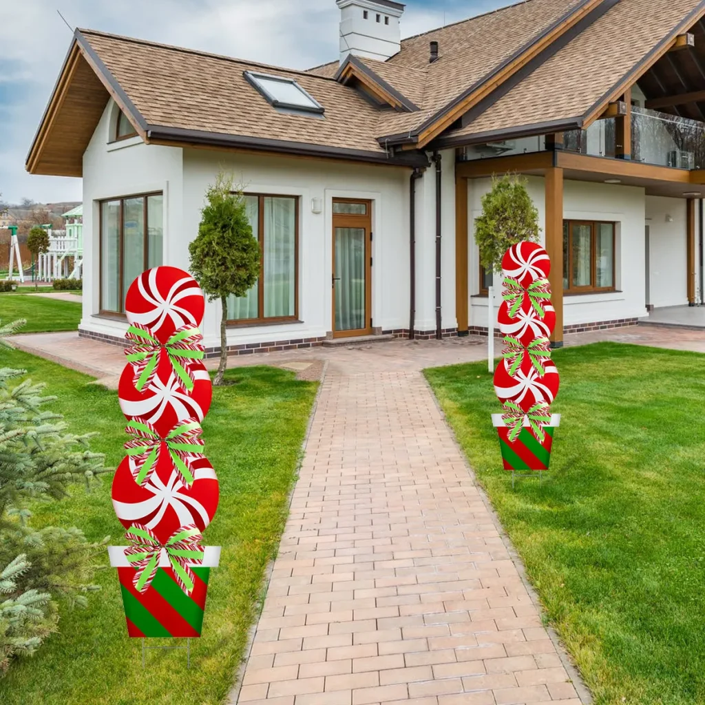 Candy Christmas Yard Signs with Stakes