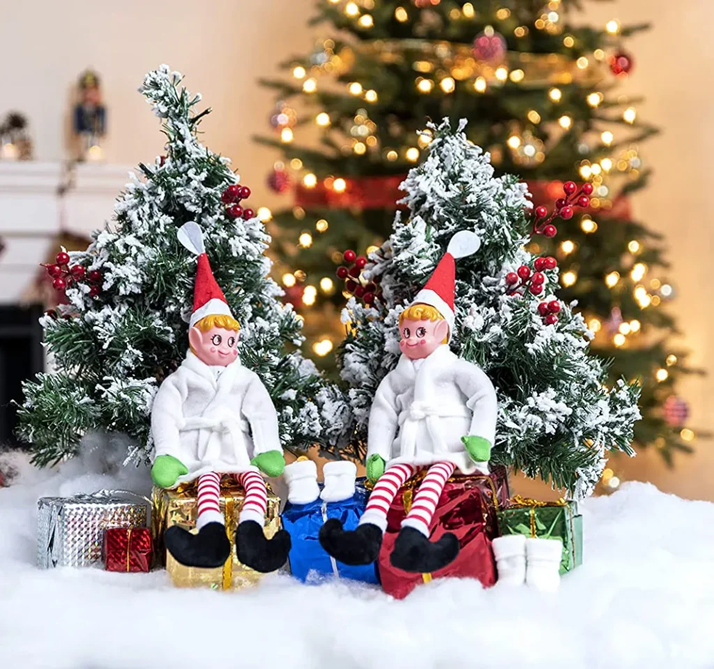 2pcs Christmas Elf White Bathrobe for Doll