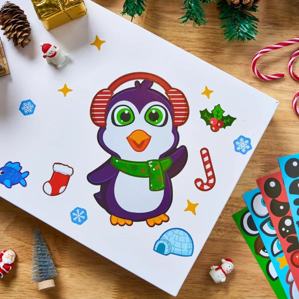 36 Pcs Christmas Make A Face Sticker Sheet for Kids