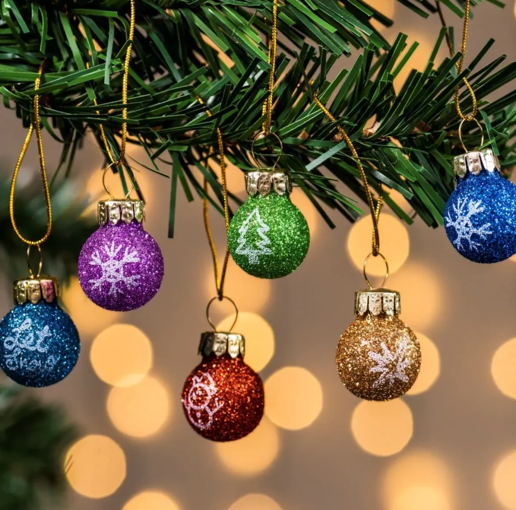 Mini Glittery Patterned Christmas Balls