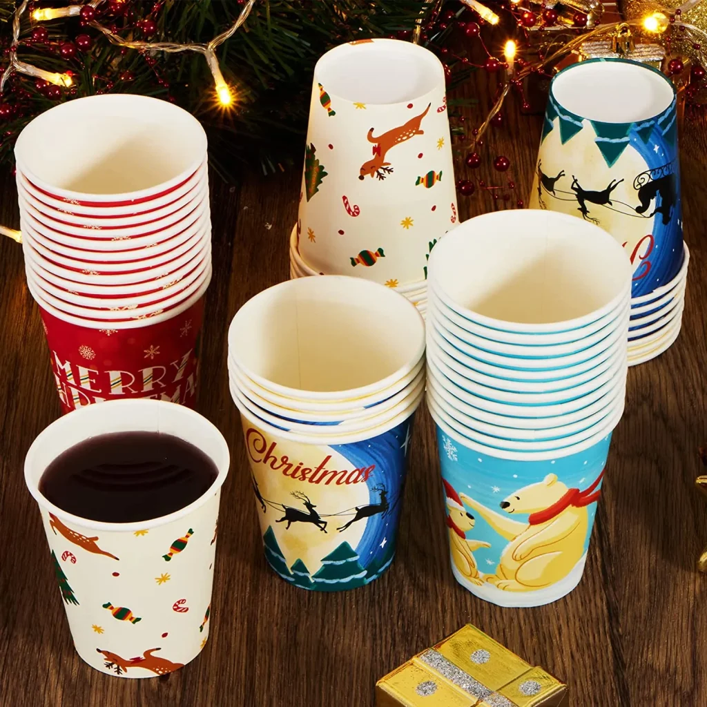 48pcs christmas table decorations disposable paper cups