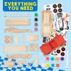 4Pcs DIY Wooden Race Cars Easy to Assemble Arts Crafts Kit