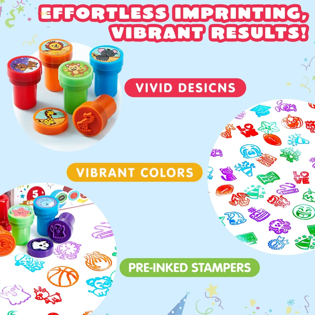 Top Quality 50Pcs Assorted Stamps for Kids
