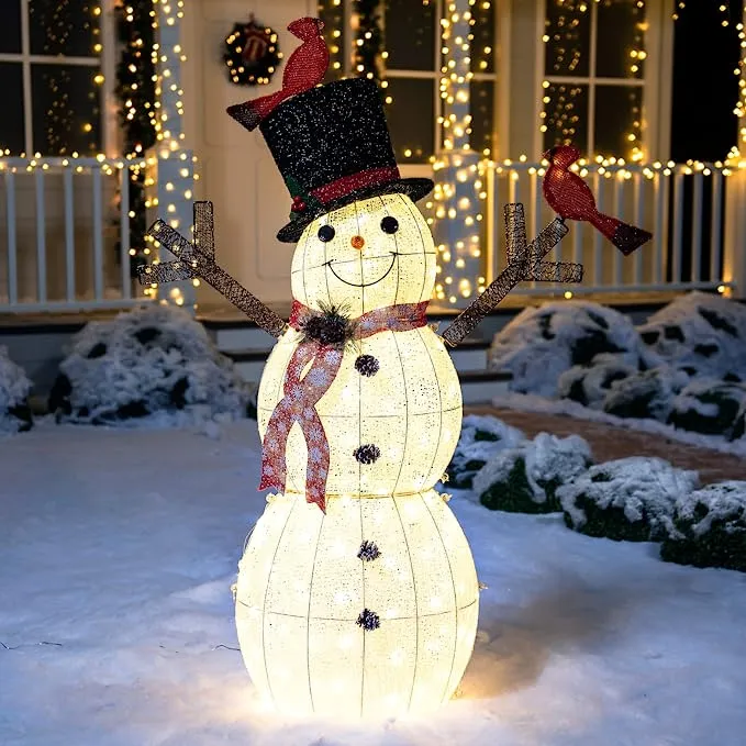Christmas Cotton Snowman LED Yard Light