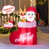 5ft Tall Christmas Inflatable Animated Stocking