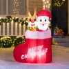 5ft Tall Christmas Inflatable Animated Stocking with Santa and Reindeer (4)