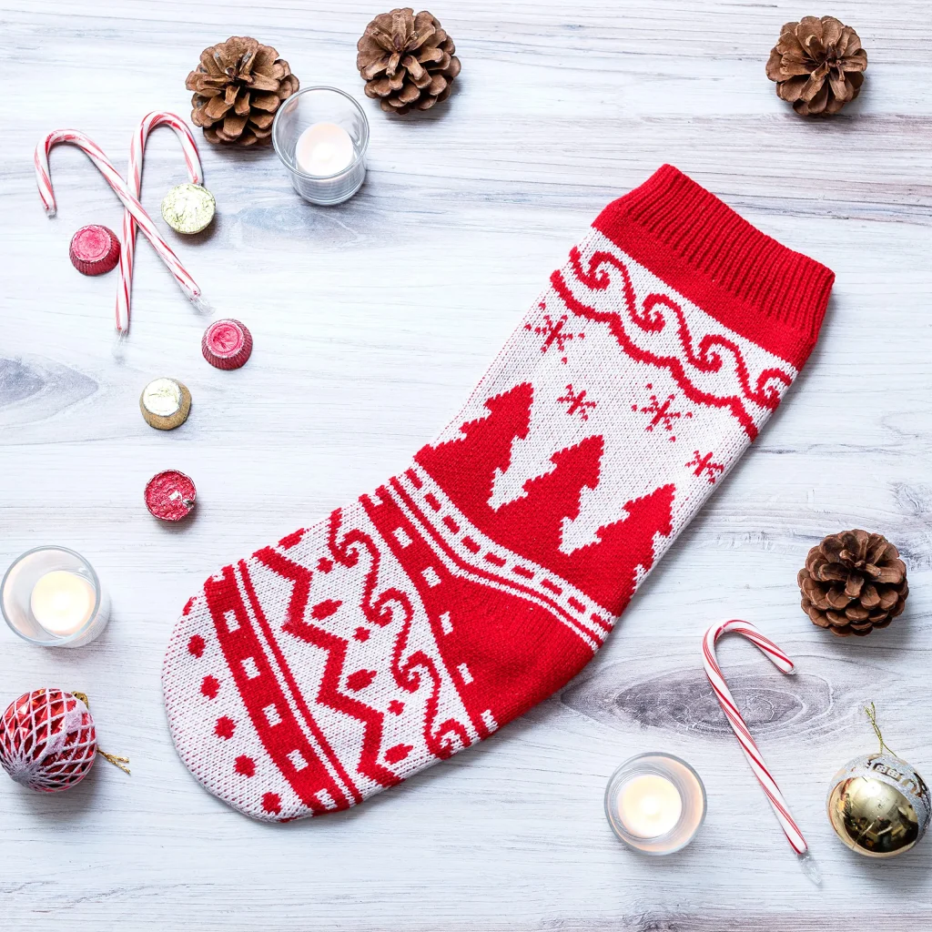 Hanging Knit Christmas Stockings Decoration