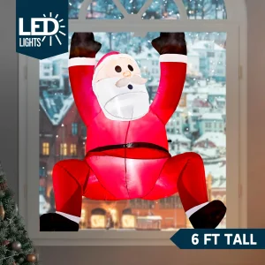 6ft Hanging Christmas Inflatable Climbing Santa