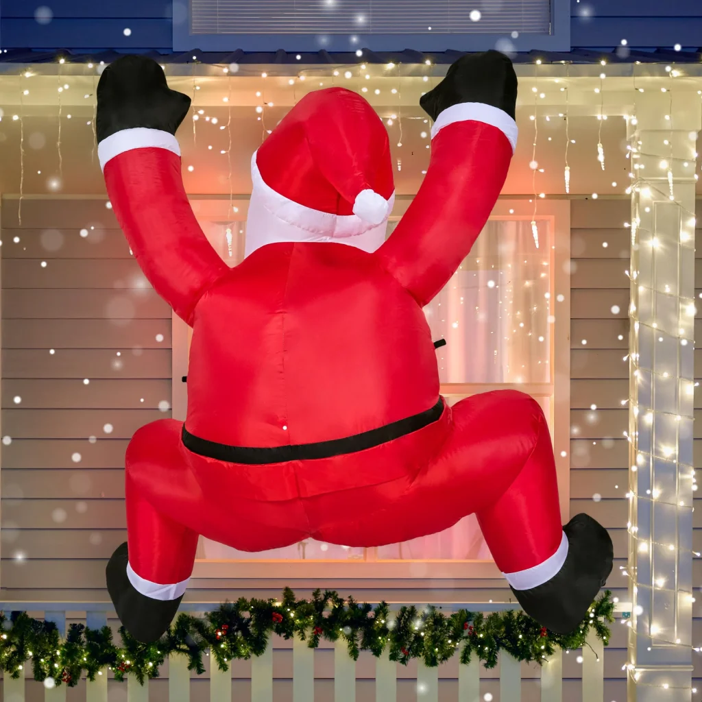 Hanging Christmas Inflatable Climbing Santa