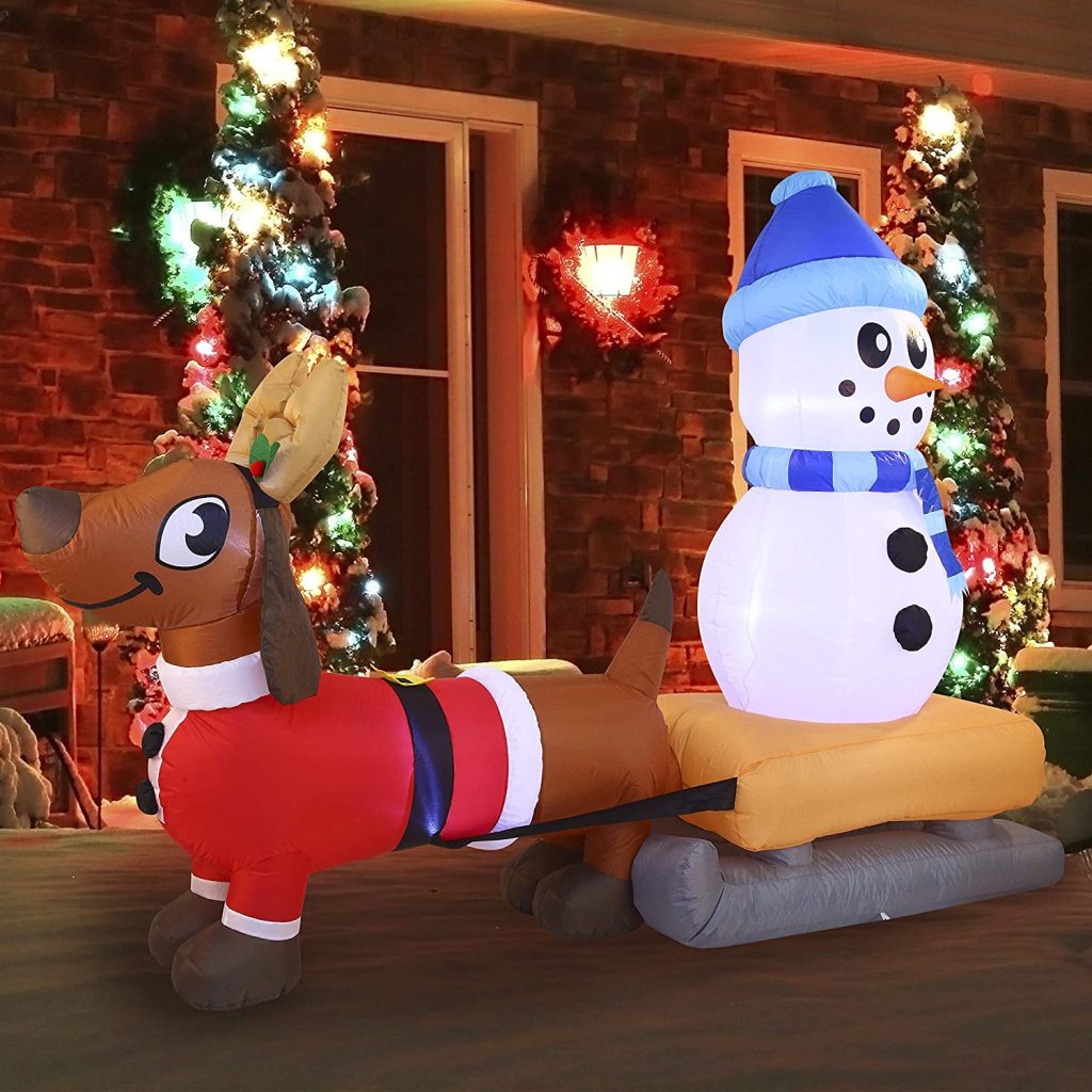 Blow up Weiner Dog Christmas Decoration
