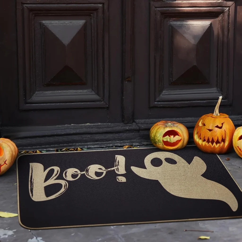 Boo ghost halloween bathroom doormat