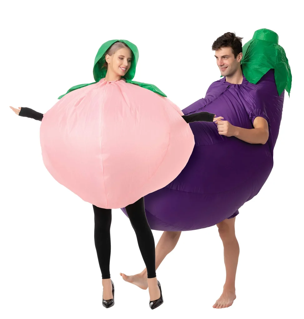 Peach and Eggplant Couple Costume