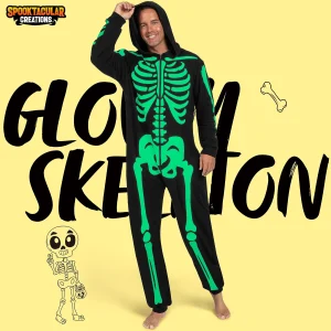 Adult Skeleton Costume for Men Glow in the Dark