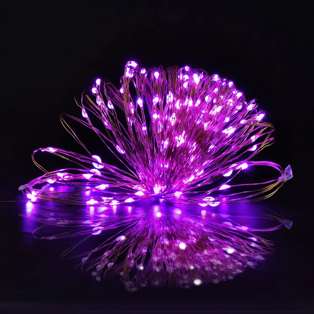 Copper-LED-Purple-String-Lights