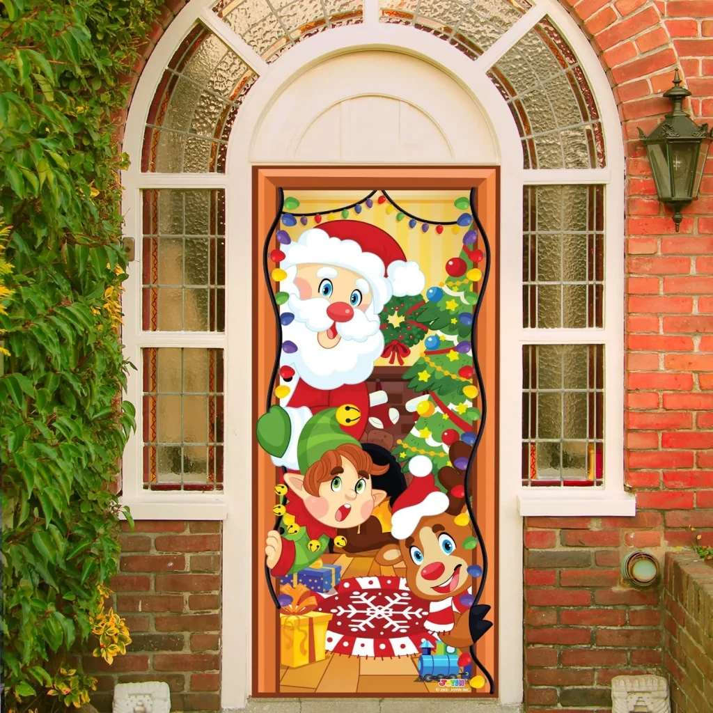 Santa Christmas Door Cover  Christmas Door Decorations