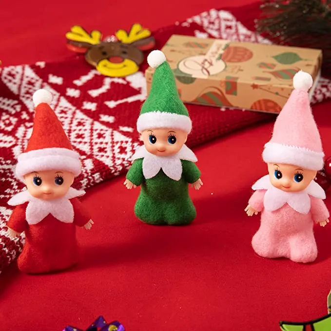 3pcs kids christmas elf plush doll table decorations