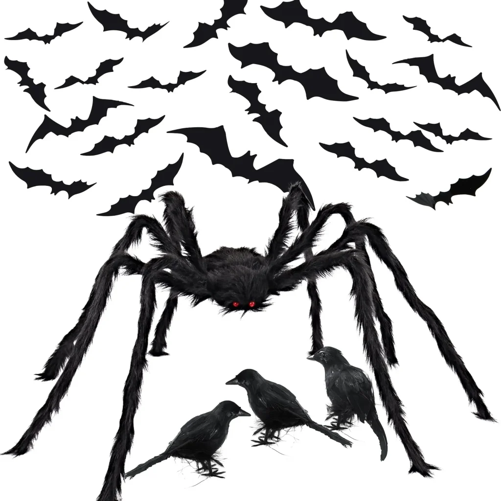 Bat spider crows stickers set
