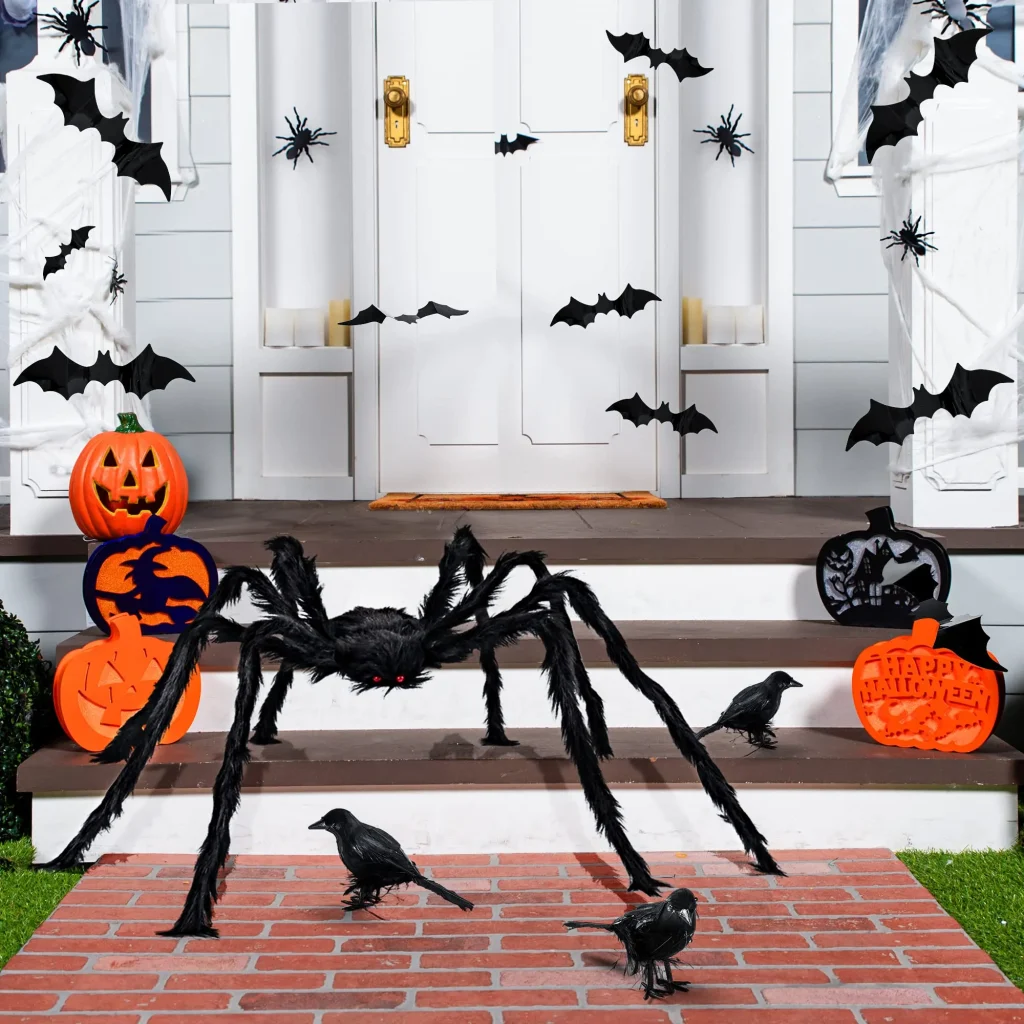 Halloween bat stickers and crows decorating set