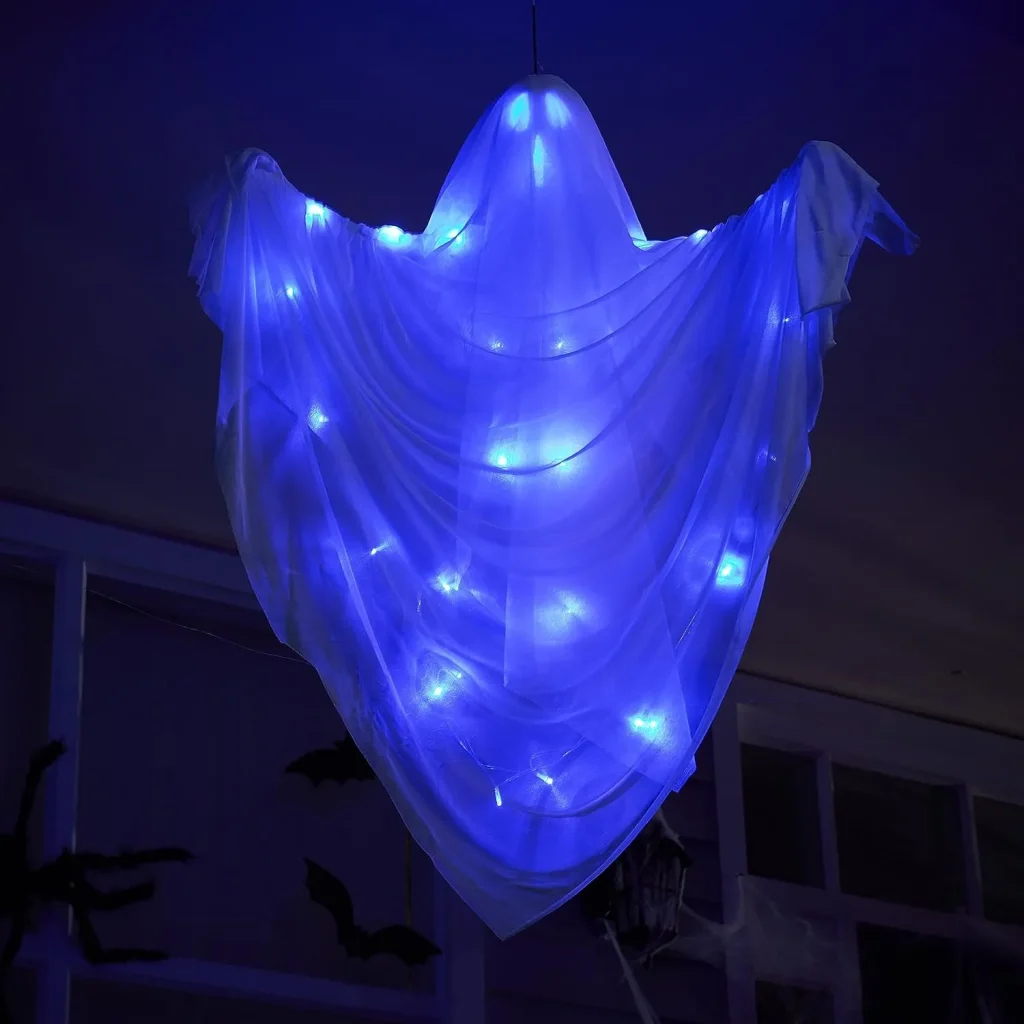 Blue glowing hanging light up ghost