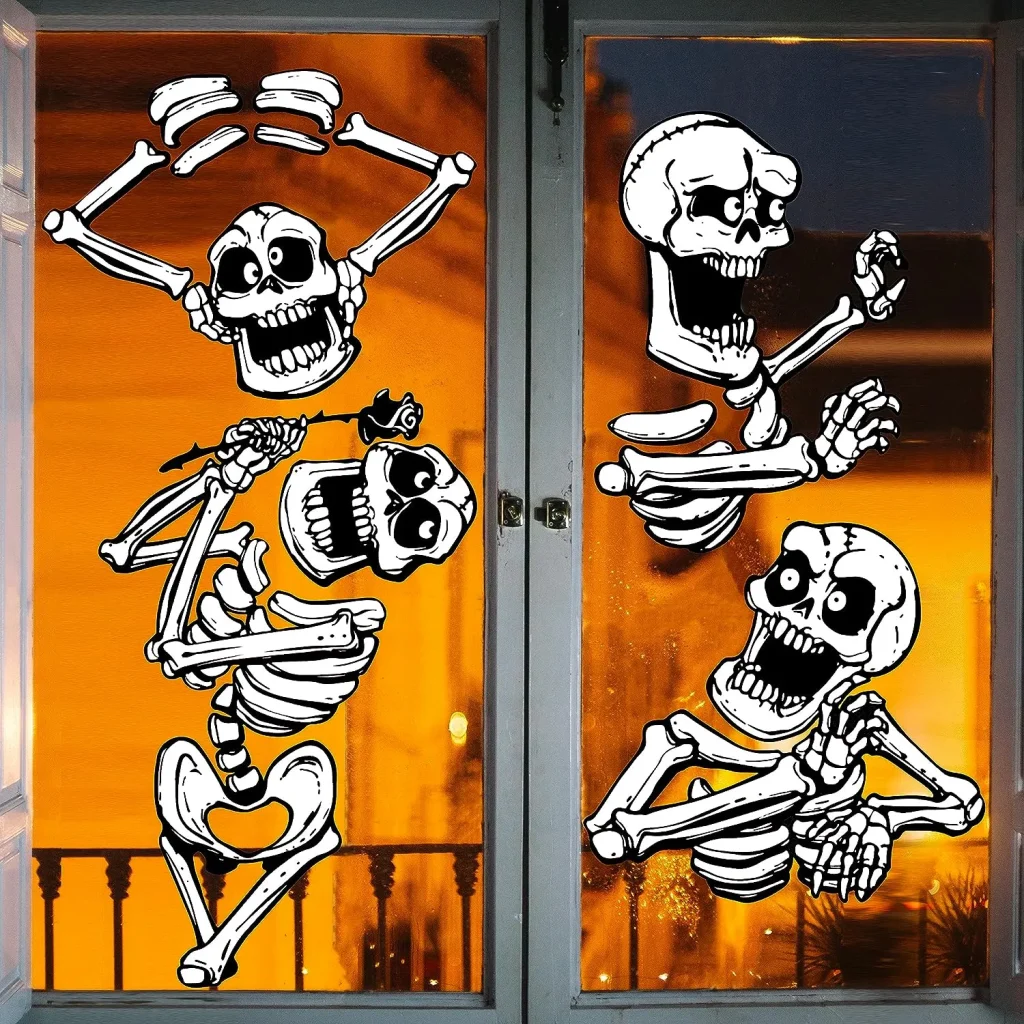 Skeleton window clings
