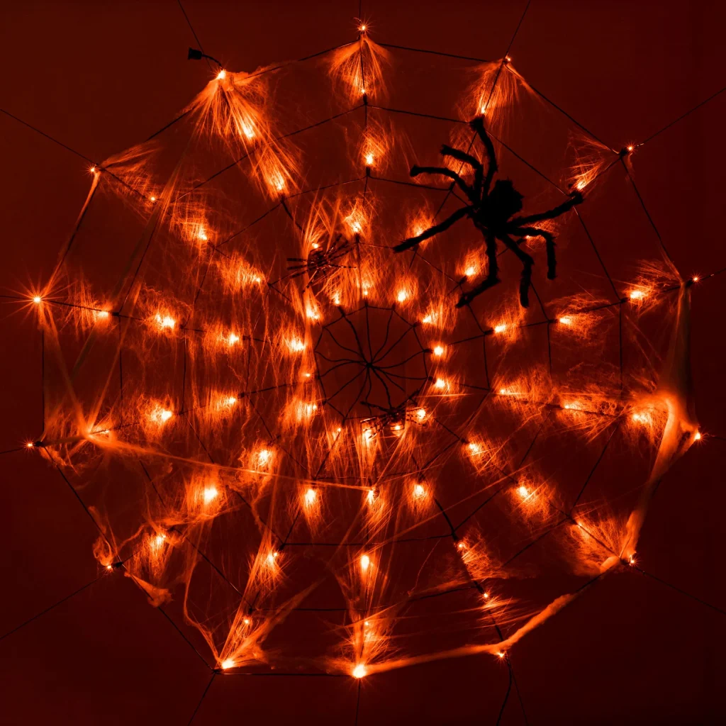 Orange Spider Web Lights