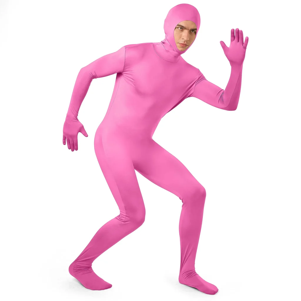 Men's Pink Open Face Bodysuit 