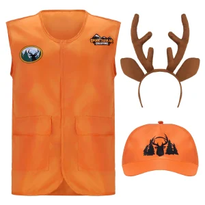 Orange Hunter and Reindeer Costume Set with Hunter Vest