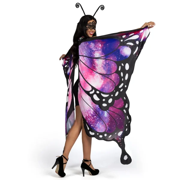 Womens Purple Halloween Butterfly Wings Set