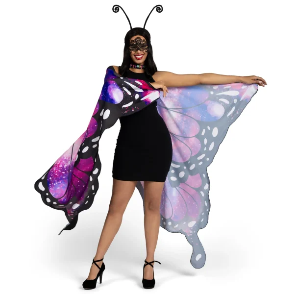 Womens Purple Halloween Butterfly Wings Set