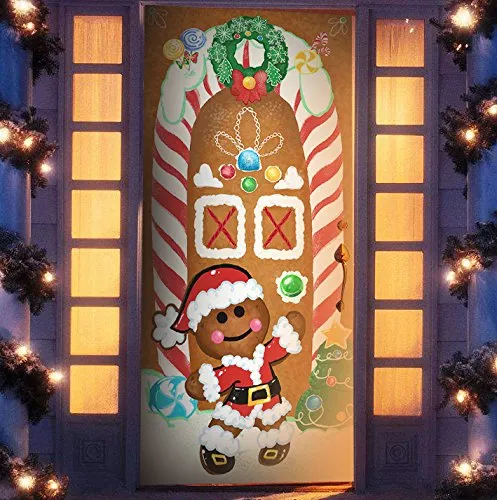 Gingerbread House Door Cover affordable Christmas decorations