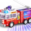 Toddler Fire Truck Toy with 4D LED Projections & Sirens
