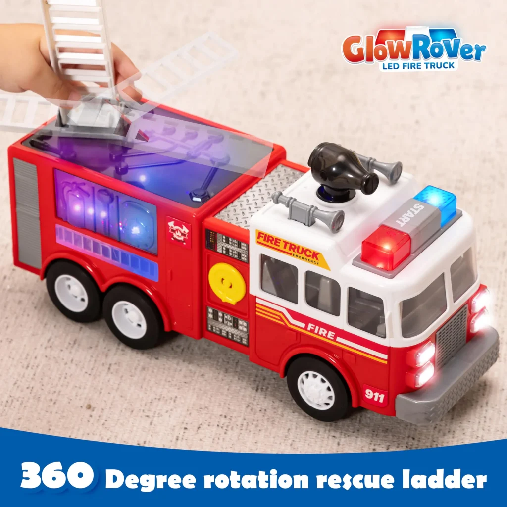 Fun Toddler Fire Truck Toy With 4d Led