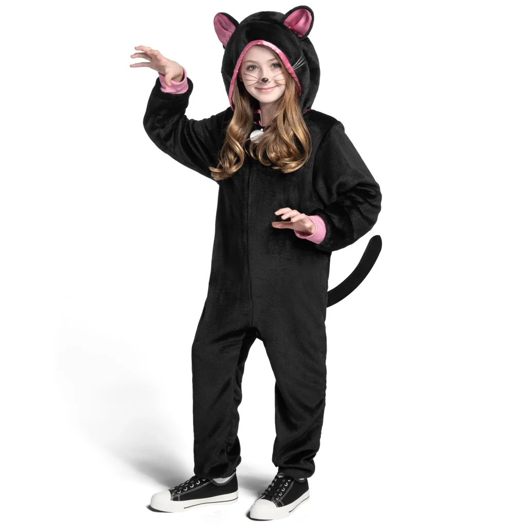 Black Cat Jumpsuit Pajama for Kids
