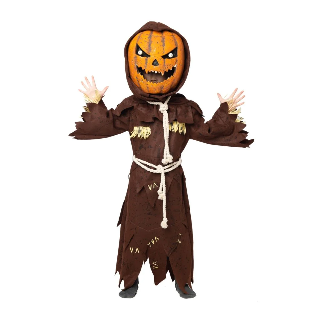 Kid scarecrow pumpkin costume