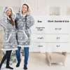 Wearable Blanket Hoodie Adults with Giant Pocket
