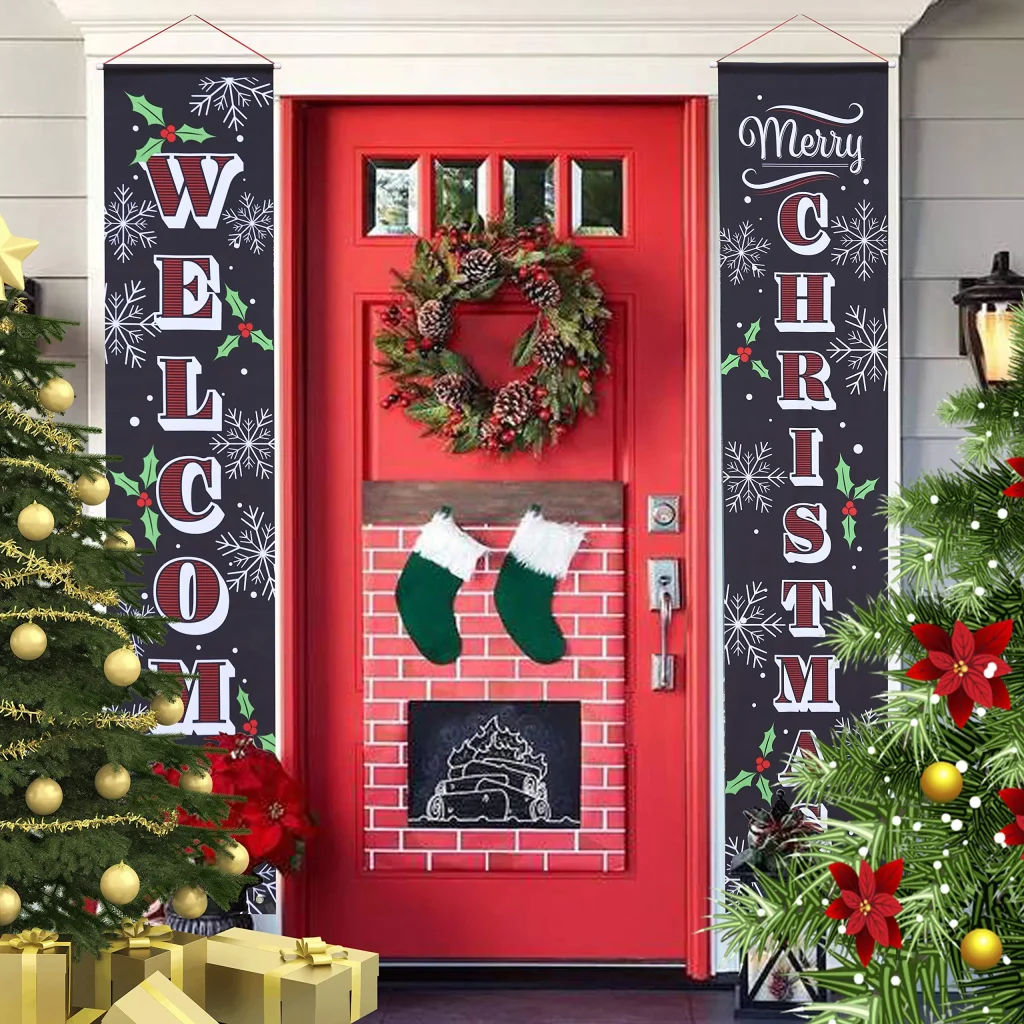 Welcome and Merry Christmas Front Porch Signs