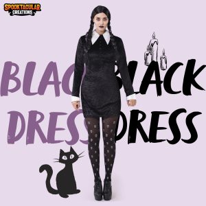 Women Gothic Black Dress Costume